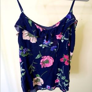 Navy floral tank